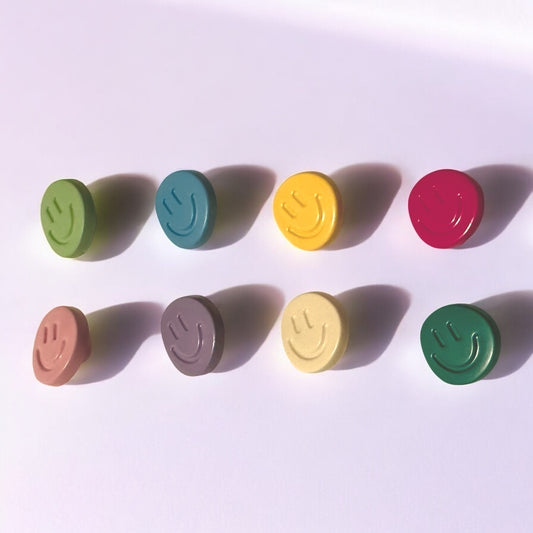 Handmade Crochet Hair Ties - Smiley 3D Flower