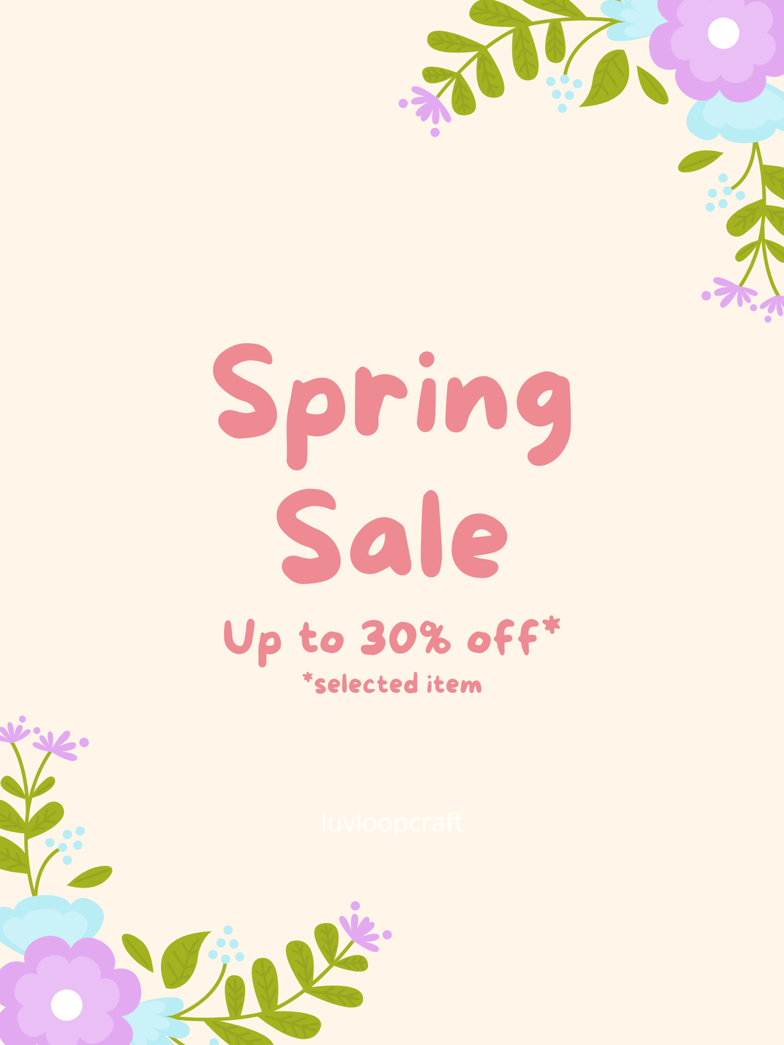 🌸 Spring Sale is Here – Enjoy Up to 30% Off! 🧶