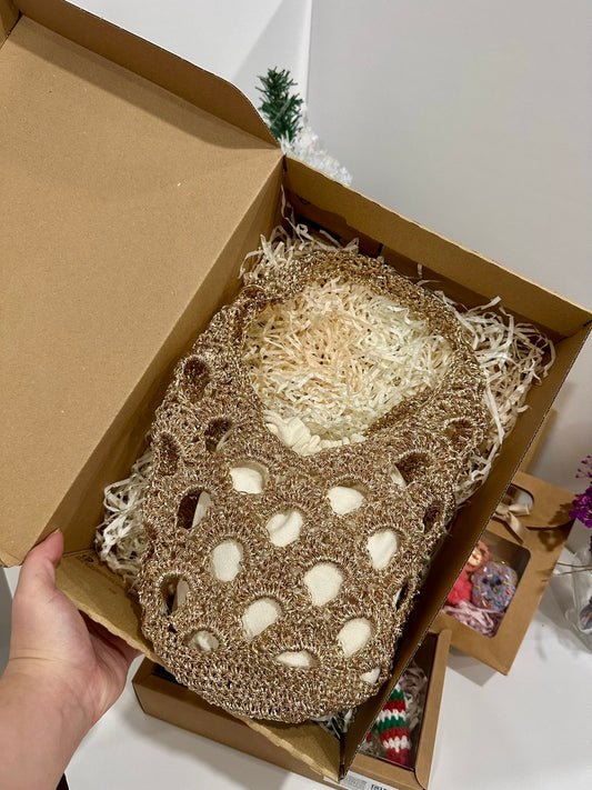 Handmade Metallic Playcode Olive Bag – Mini Shiny Crochet Bag