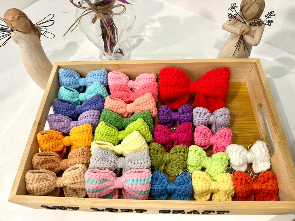 Crochet Blossom Bow Pattern: Regular & Mini Sizes (PDF Download)