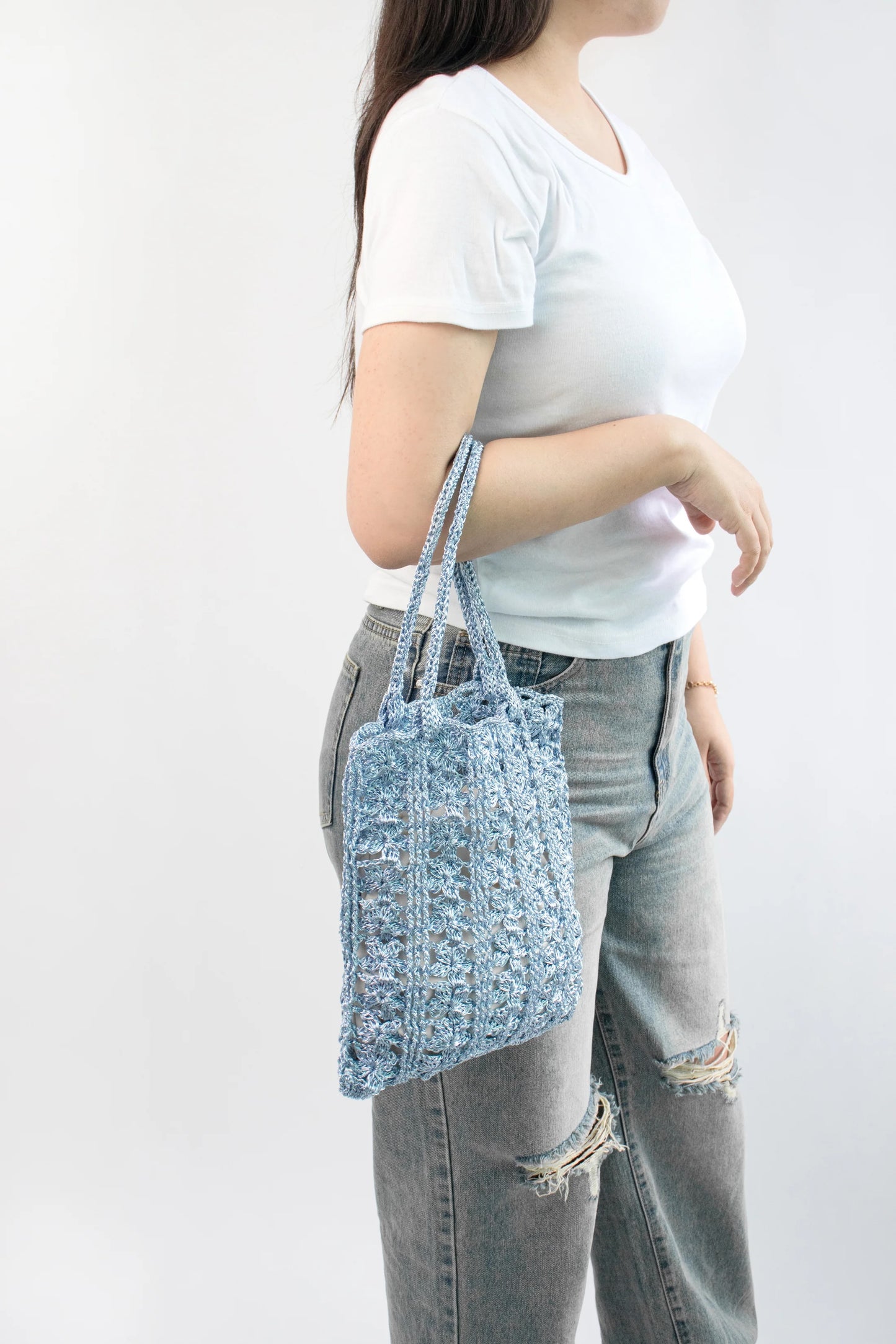 Yarn-a DIY Kits - Metallic Play Code Flower Bag