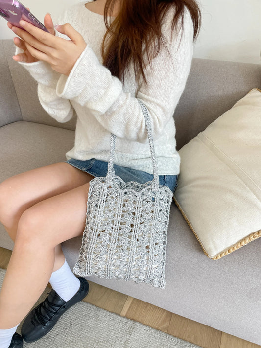 Yarn-a DIY Kits - Metallic Play Code Flower Bag