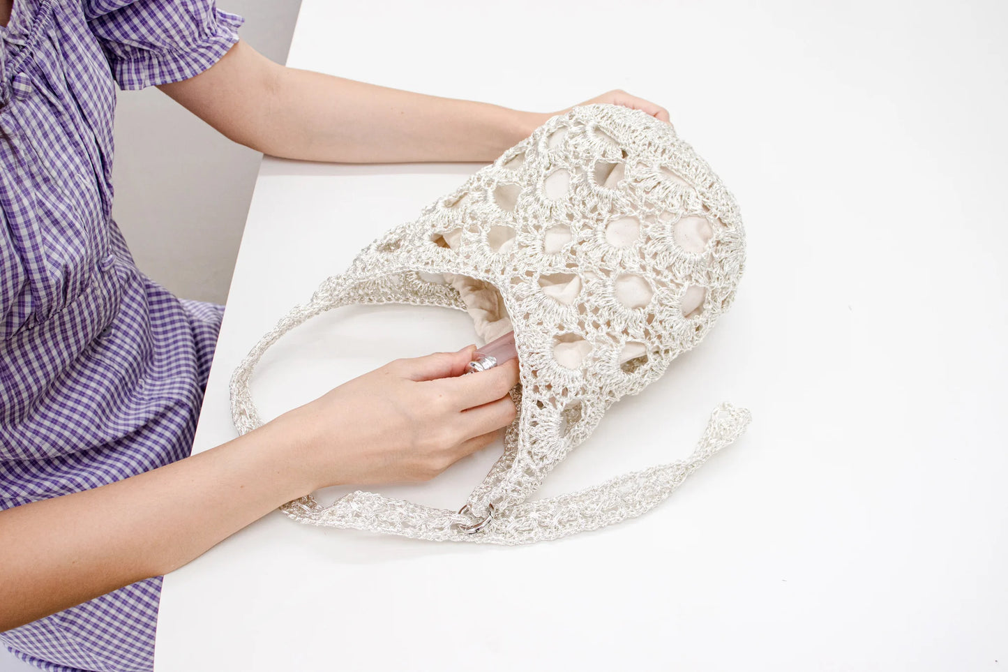 Yarn-a DIY Kits - Metallic Play Code Olive Bag