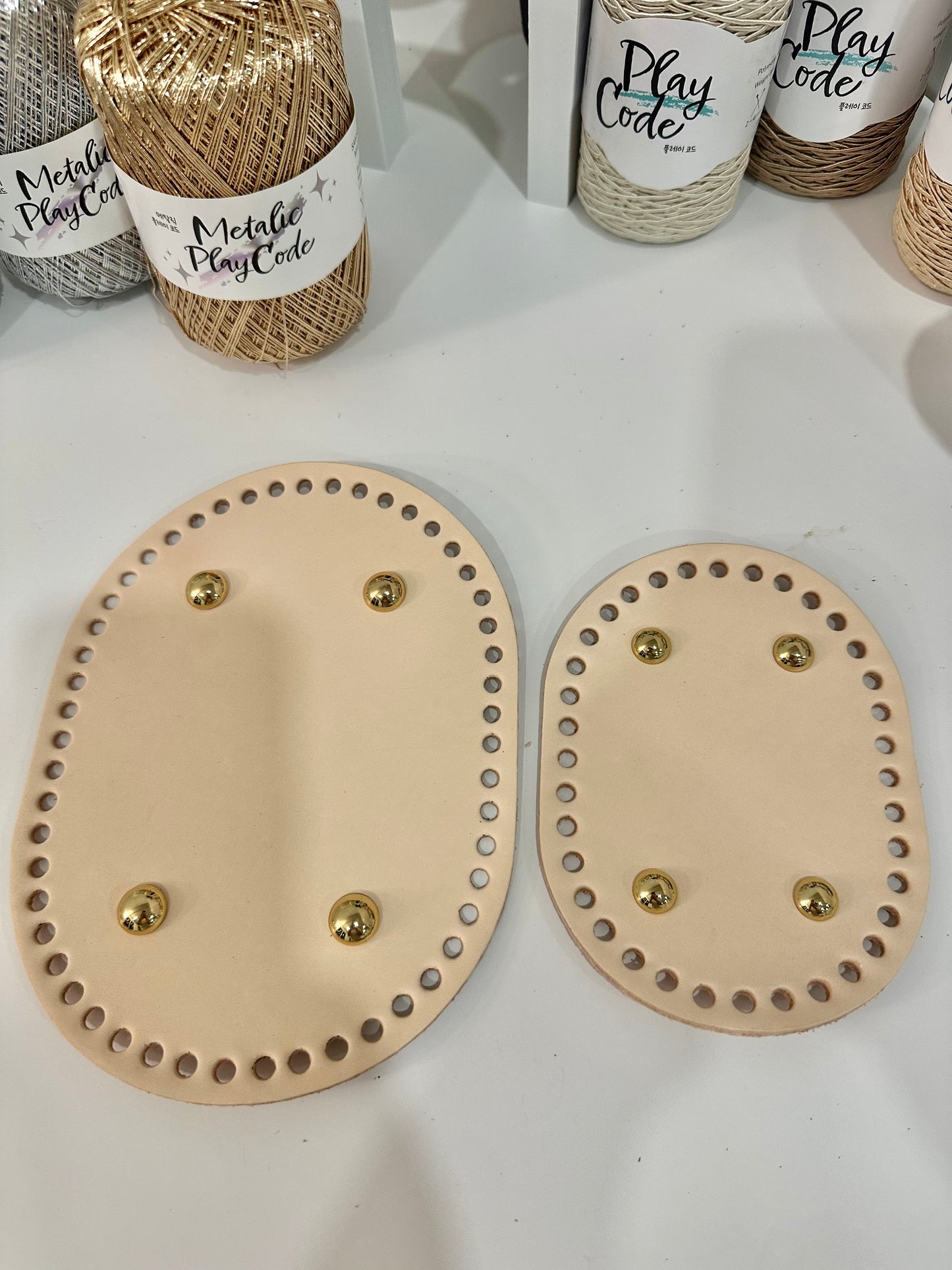 Genuine Leather Bag Bottom (Oval)