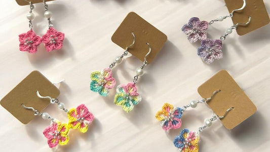 Handmade Crochet Earrings - Flowers