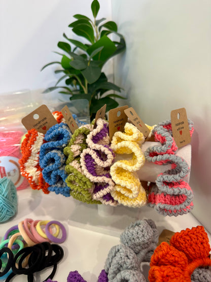 Handmade Crochet Hair Ties - Ruffle Scrunchie