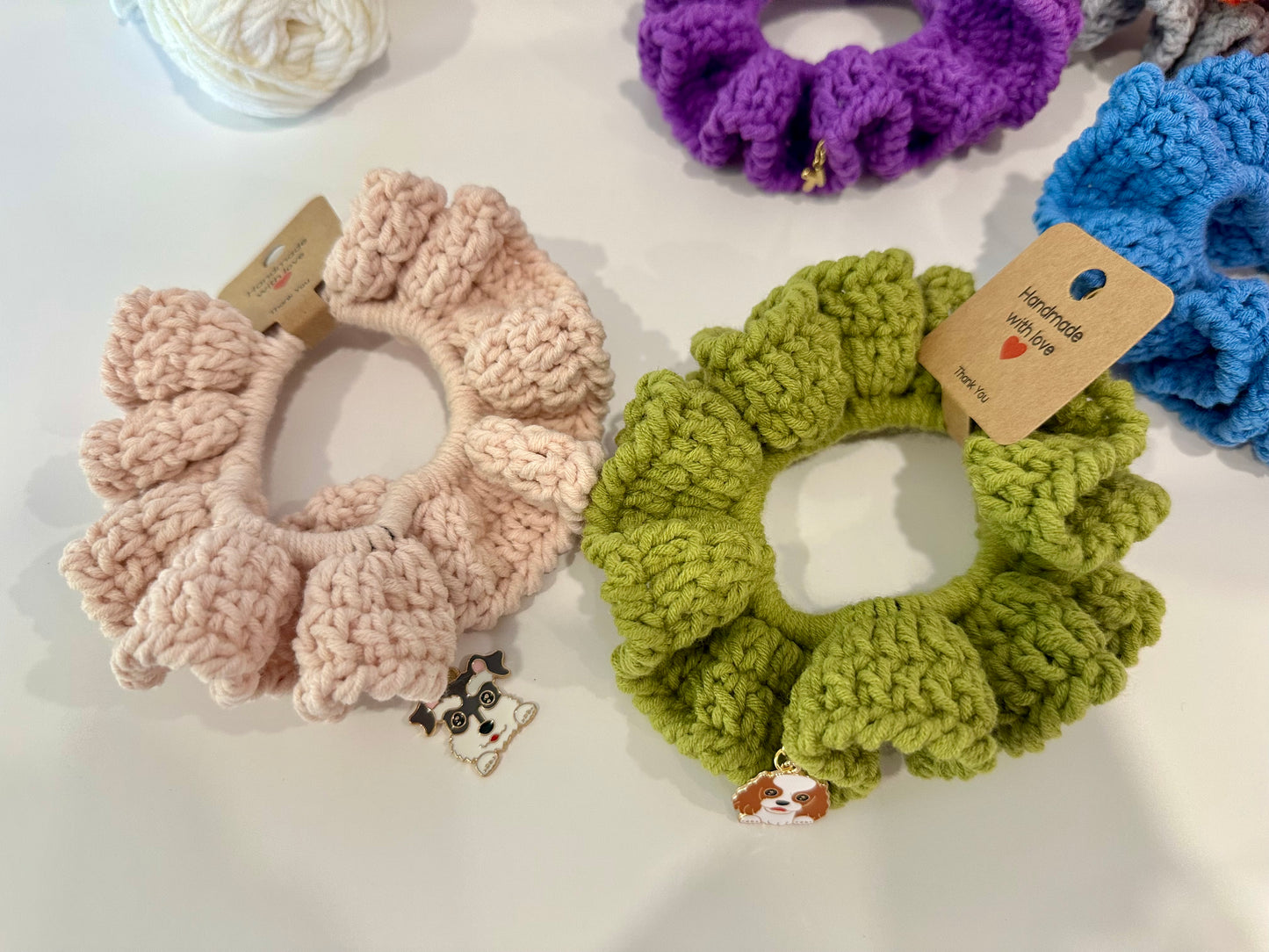 Handmade Crochet Hair Ties - Ruffle Scrunchie