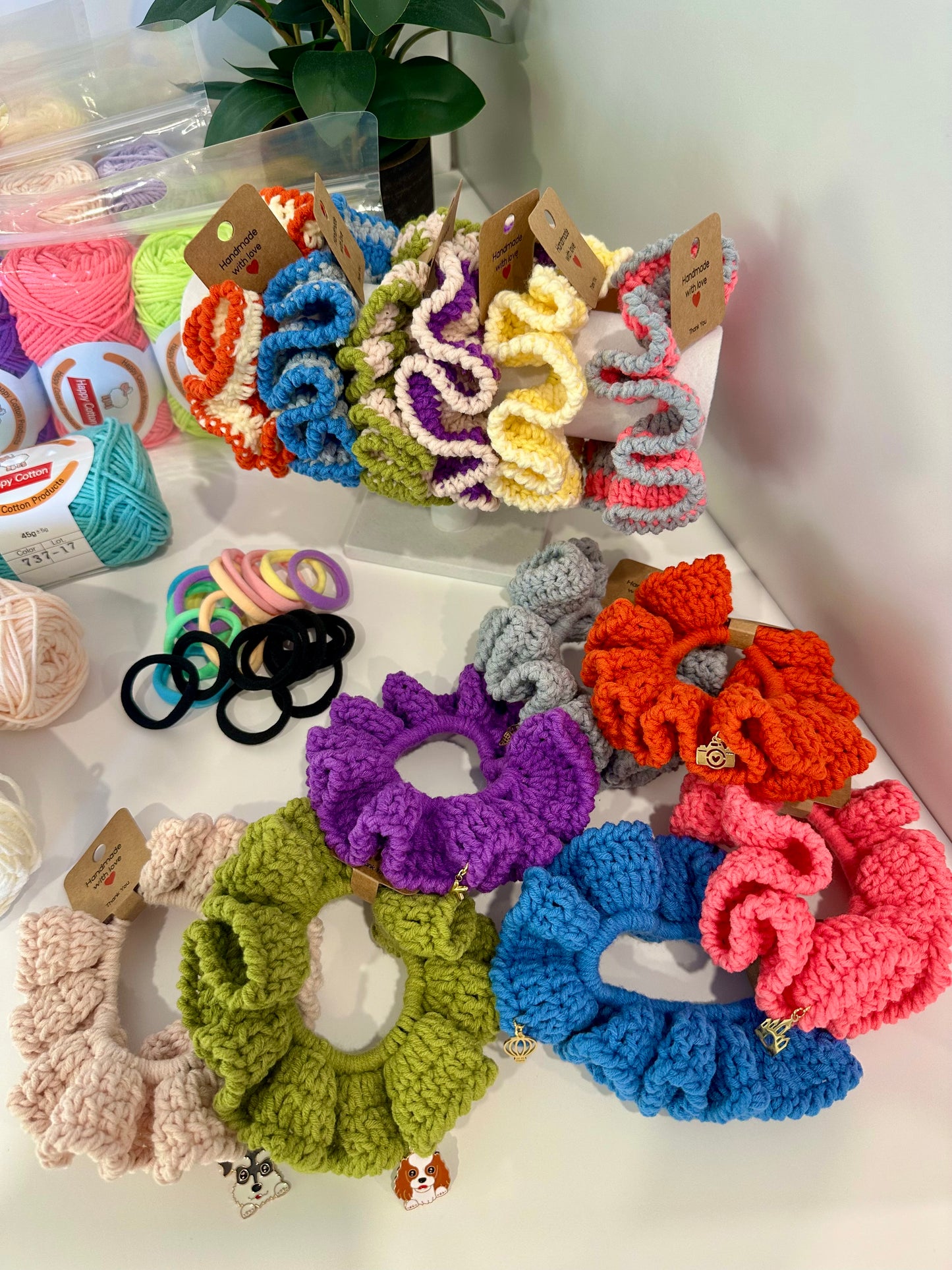 Handmade Crochet Hair Ties - Ruffle Scrunchie