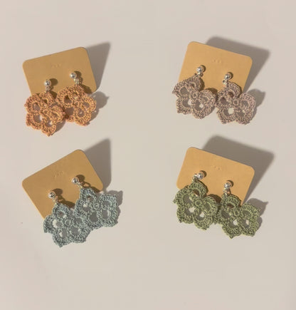 Handmade Crochet Earrings - Simple Leaves