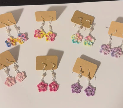 Handmade Crochet Earrings - Flowers